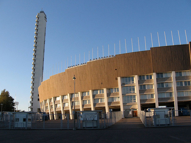 Olympic stadium and tower in Helsinki